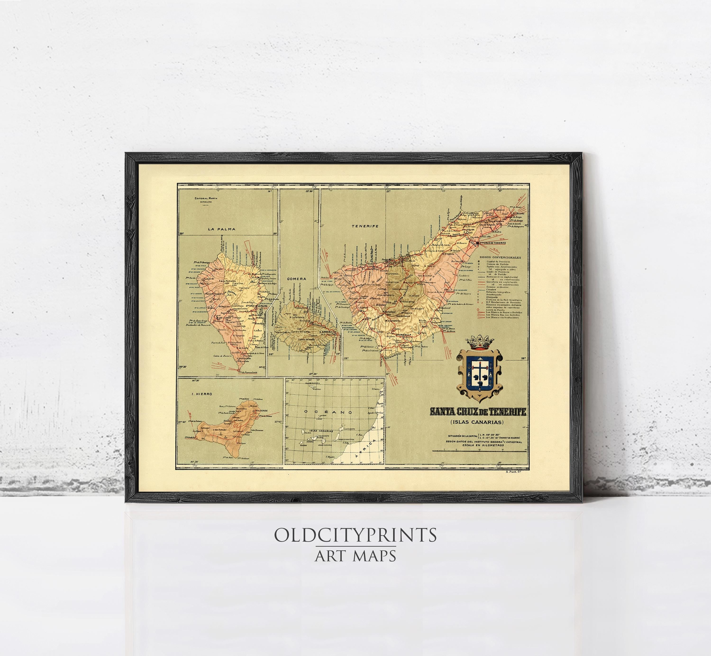 The image is a framed vintage map of the world, depicting the coastlines of various countries and regions.