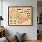 The image is a framed antique map of the City of Cambridge, Massachusetts, dated 1853.