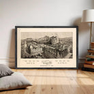 The image is a framed print depicting a detailed illustration of Edinburgh, Scotland, from the year 1866.