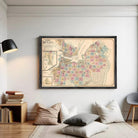 The image is a framed vintage map of the city of Ottawa, Canada, depicting the city's layout and surrounding areas.