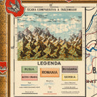 The image is a vintage map of Europe, depicting the legend and scale of the map.