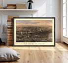 The image is a framed vintage map of Washington, D.C., depicting the city's layout and surrounding areas.