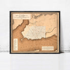 The image is a framed historical map of Philadelphia, Pennsylvania, depicting the town of Philadelphia, the city of Philadelphia, and the surrounding areas.