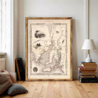 The image is a framed antique map of the South Australian region, featuring detailed illustrations and geographical information.