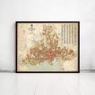 The image is a framed vintage map of Kort Kristiansk, a city in the Krasnoyarsk region of Russia.