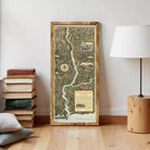 The image is a framed map of the Clackamas River and the Clark Continental Expedition, which took place from 1869 to 1873 in the Pacific Northwest region of the United States.