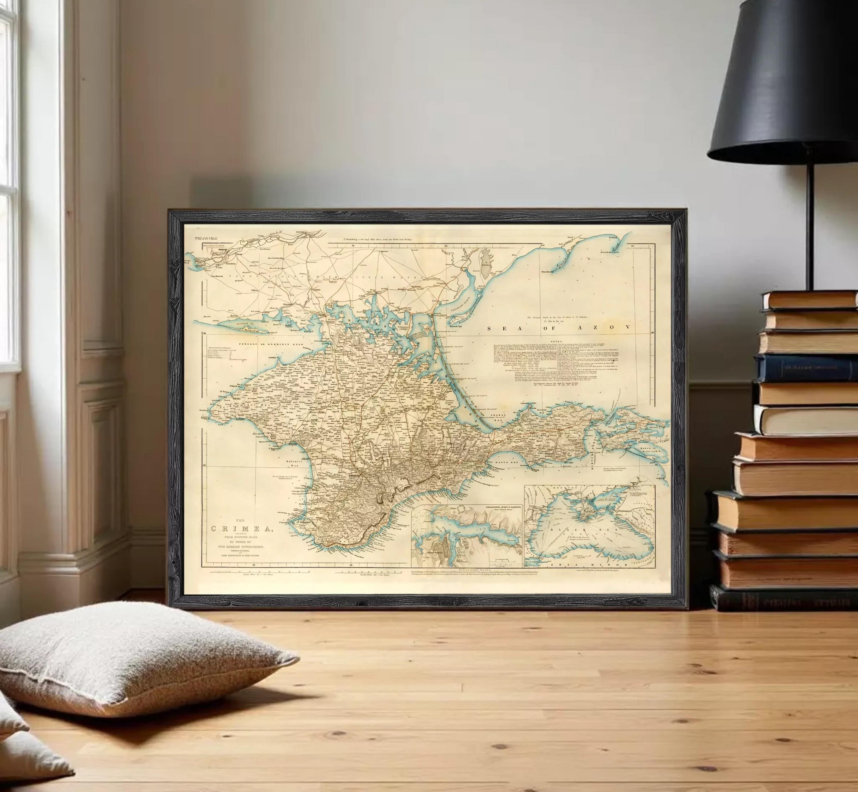 The image is a framed vintage map of the Soviet Union, depicting the country's geographical layout and boundaries.