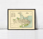 The image is a framed vintage map of the city of Montreal, Quebec, Canada.
