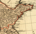 The image is a detailed map of a region, likely from the 19th century, showing various geographical features and locations.