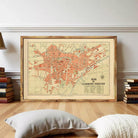The image is a framed vintage map ofCLEMONT-FERBAND, France, depicting the city's layout and surrounding areas.