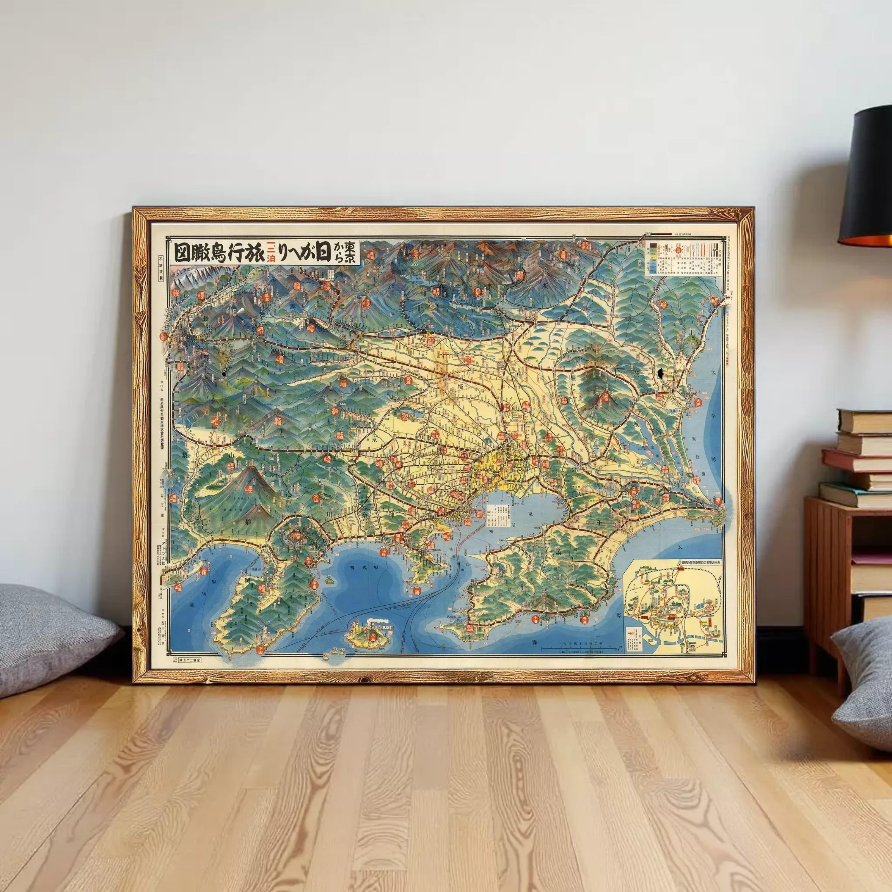 Old Map of Tokyo Japan 1907 Vintage Map | Old Map Print – Vintage