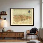 The image is a framed vintage map of the Marches region, which includes the town of Oviado.