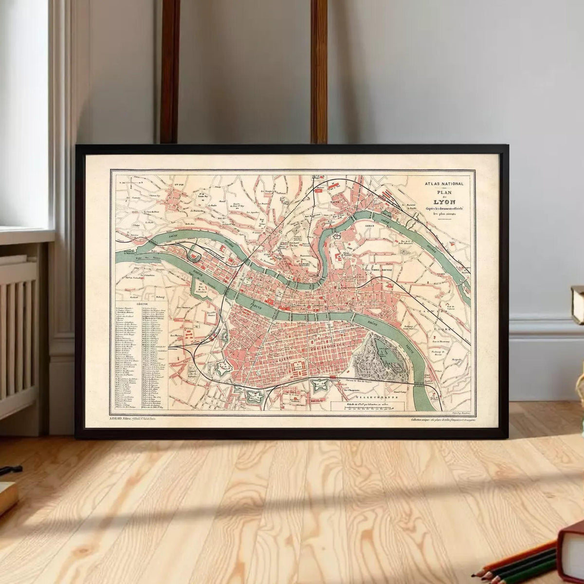 Lyon France Vintage Map 1890 | Antique Wall Decor Print | Old Map Print ...