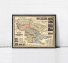 The image is a framed antique map of the Prince Edward Island, Canada, depicting the region in a vintage style.