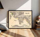 The image is a framed map of Hong Kong from February 1884.