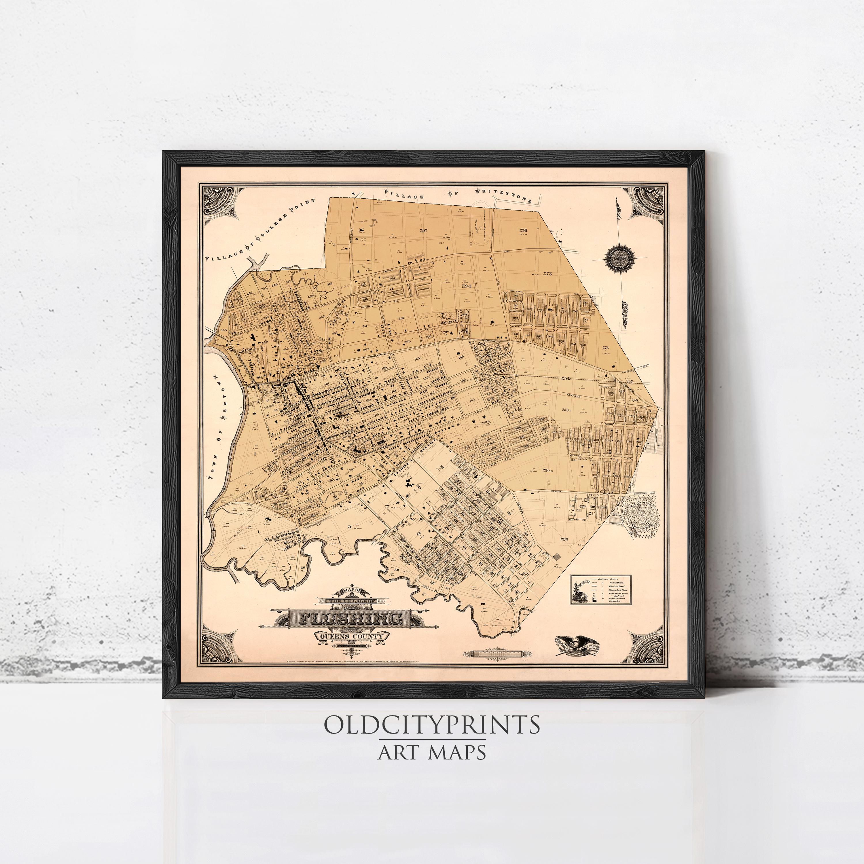 The image is a framed antique map of Philadelphia, Pennsylvania, with a vintage appearance.