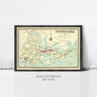 The image is a framed vintage map of Hunters Hill, a park in Sydney, Australia.