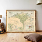 The image is a framed vintage map of Egypt, depicting the country's geographical layout and surrounding areas.