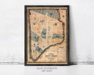 The image is a framed antique map of New York City from the year 1822.