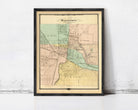 The image is a framed map of Watertown, Pennsylvania, showing the layout of the town and surrounding areas.