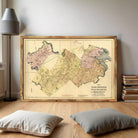 The image is a framed vintage map of the Dorchester neighborhood in Boston, Massachusetts.