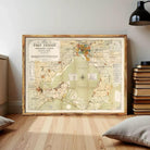 The image is a framed vintage map of Fort Pierce, Washington, with a wooden frame.