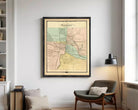 The image is a framed map of Watertown, Pennsylvania, showing the layout of the town and surrounding areas.