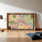 The image is a framed vintage map of London from 1941, depicting the city's layout and surrounding areas.