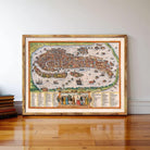 The image is a framed vintage map of Venice, Italy, depicting the city's layout and surrounding waterways.