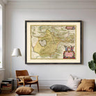 The image is a framed antique map of the Peruvian Andes, depicting the region's geographical layout and features.