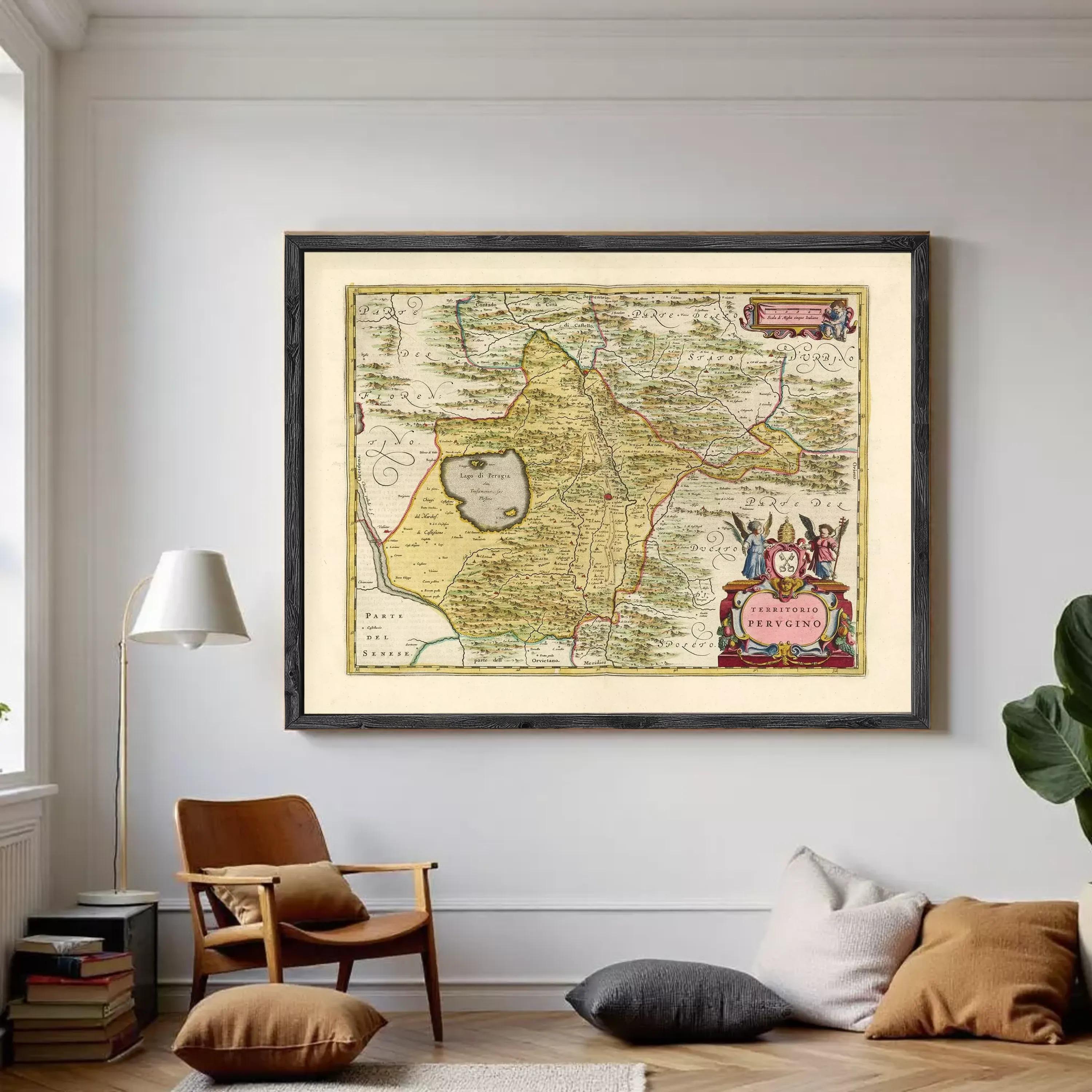 The image is a framed antique map of the Peruvian Andes, depicting the region's geographical layout and features.