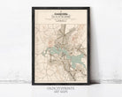 The image is a framed vintage map of the city of Adelaide, Australia, titled "Plan of City and Environs".