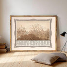 The image is a framed vintage map depicting a mountainous landscape with various peaks and valleys.