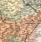 The image is a detailed map of the region of Tarragona, showing various cities, towns, and geographical features.