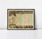 The image is a framed collage of various images, including a map, a list of people, and a series of photographs.