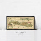 The image is a framed art print depicting a map of the Indonesian archipelago, which is a collection of islands located in the South China Sea.
