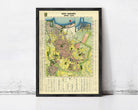 The image is a framed map of Koca Dura, a city in Romania.