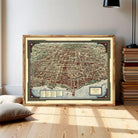 The image is a framed map of Chicago, Illinois, USA.