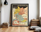 The image is a framed map of Germany, showing the different occupation areas and zones of occupation during the war.