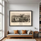 The image is a framed print depicting a detailed illustration of Edinburgh, Scotland, from the year 1866.