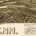 The image is a detailed old-fashioned map of a city, showing streets, buildings, and other urban features.