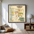 The image is a framed map of the city of Berkeley, California, showing the layout of the city and surrounding areas.