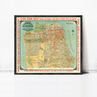 The image is a framed vintage map of San Francisco, California, with a focus on the Brewery and Boulard neighborhoods.