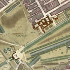 The image is a detailed map of a park, featuring various structures and pathways.