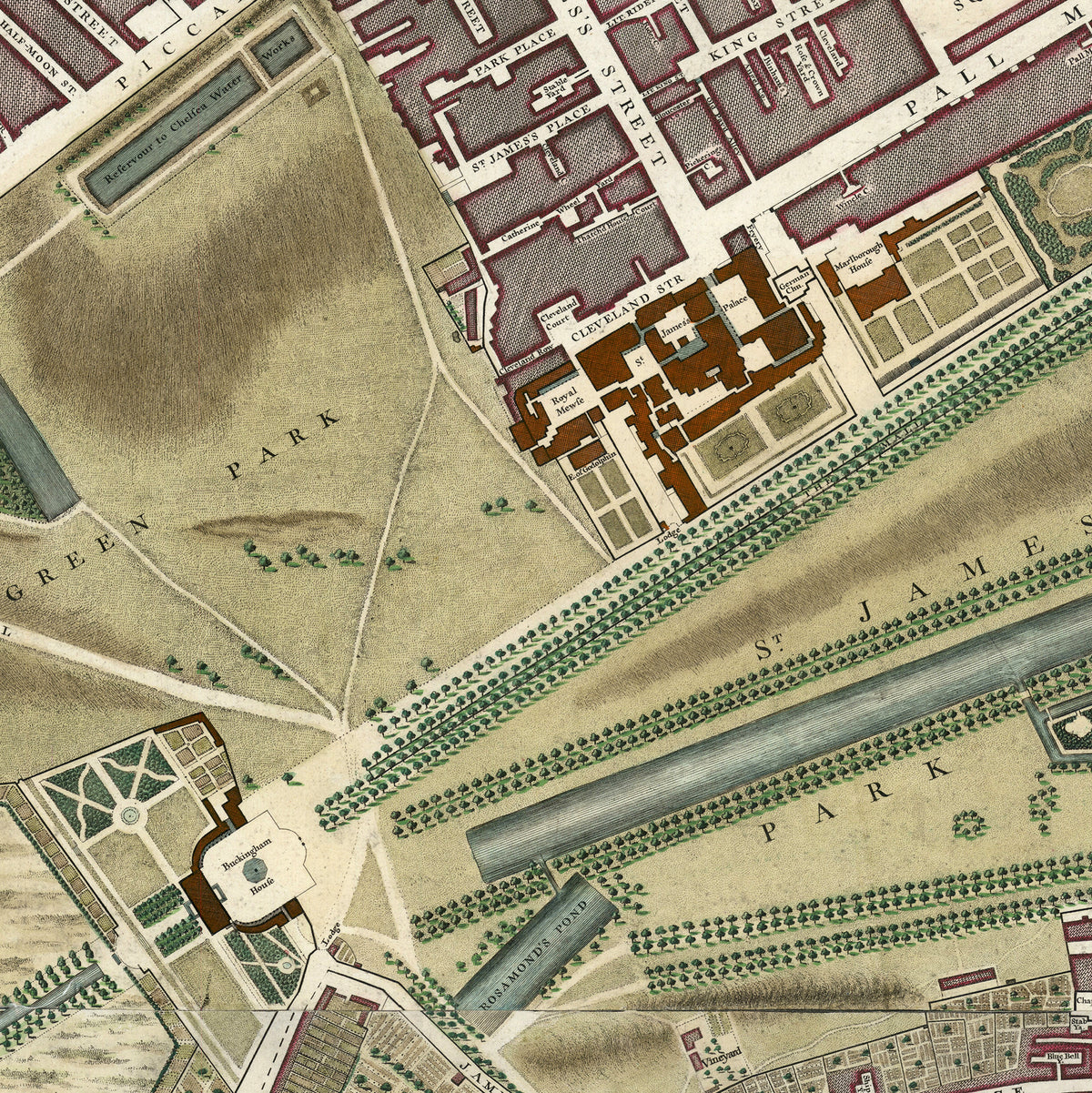 The image is a detailed map of a park, featuring various structures and pathways.