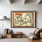 The image is a framed vintage map of Cape Cod, depicting the area in a detailed and colorful manner.