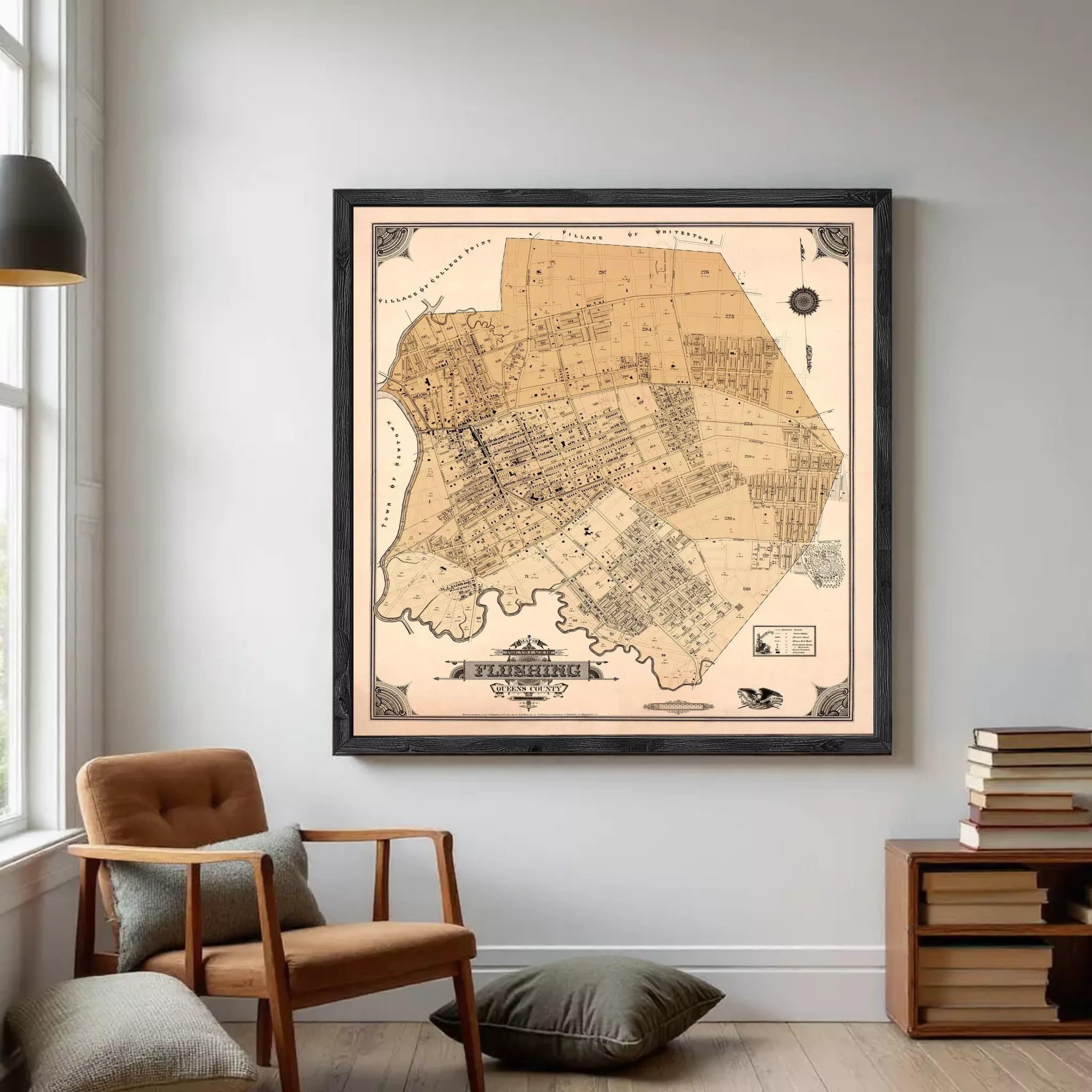 The image is a framed map of Philadelphia, Pennsylvania, showing the city's layout and streets.