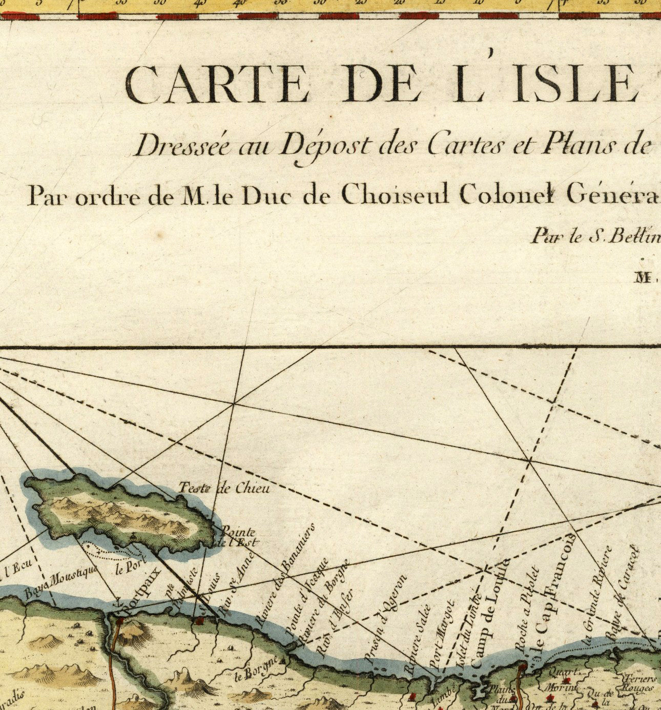 The image is a historical map of the Caribbean region, depicting various islands, coastlines, and geographical features.