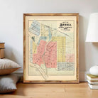 The image is a framed map of the town of Anoka, Minnesota, showing the layout of the town and surrounding areas.