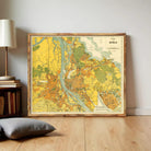 The image is a framed map of Riga, Latvia, showing the city's layout and surrounding areas.